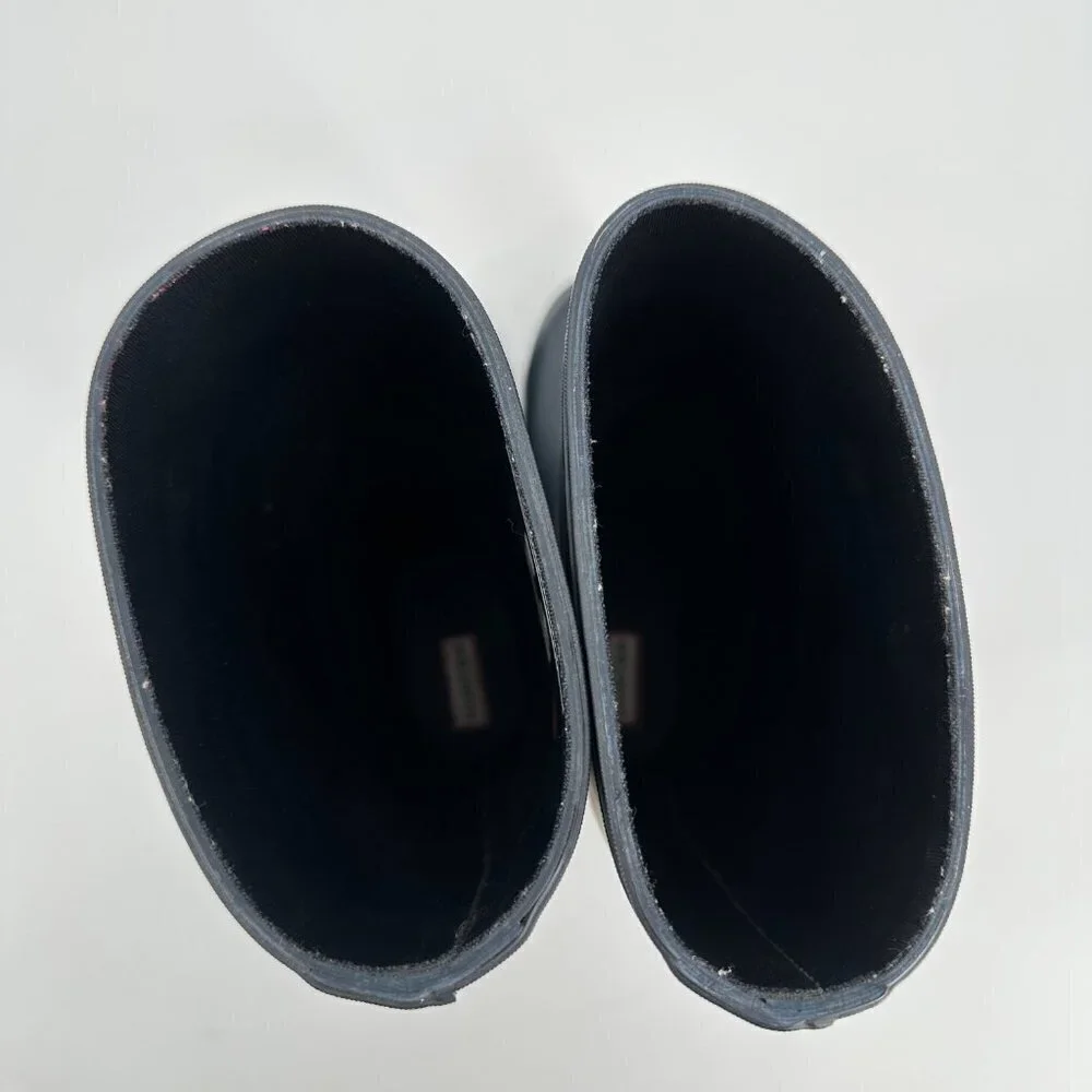 Hunter Navy Matte Waterproof Adjustable Outdoor Pull On Wellie Tall 6 Rain Boot - Picture 4 of 8